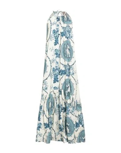 Semicouture Woman Maxi Dress Ivory Size 4 Cotton In Blue