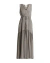 Semicouture Woman Maxi Dress Lead Size 10 Acetate, Silk