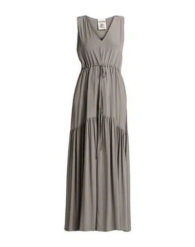 Semicouture Woman Maxi Dress Lead Size 10 Acetate, Silk