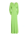 Semicouture Woman Maxi Dress Light Green Size 8 Acetate, Silk In Green