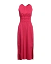 Semicouture Woman Maxi Dress Magenta Size 10 Cotton, Polyamide, Elastane In Magenta