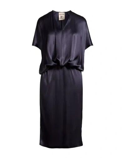 Semicouture Woman Maxi Dress Midnight Blue Size 8 Acetate, Silk