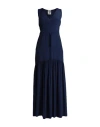 Semicouture Woman Maxi Dress Navy Blue Size 10 Acetate, Silk