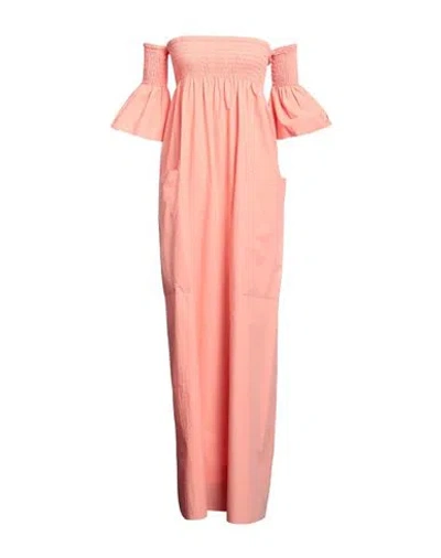Semicouture Woman Long Dress Salmon Pink Size 4 Cotton