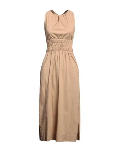 Semicouture Woman Maxi Dress Sand Size 2 Cotton, Polyamide, Elastane In Beige