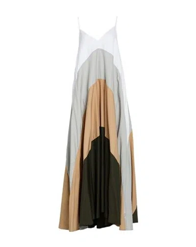 Semicouture Woman Maxi Dress Sand Size 4 Cotton, Polyamide, Elastane In Multi