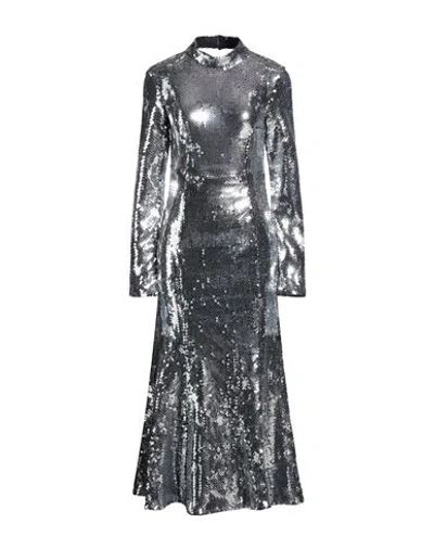 Semicouture Woman Maxi Dress Silver Size 6 Polyester