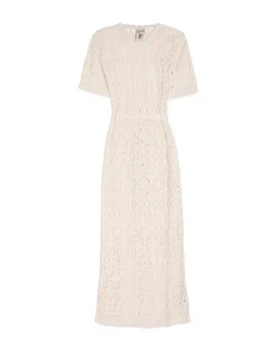 Semicouture Woman Maxi Dress White Size L Cotton, Polyamide