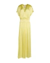 Semicouture Woman Maxi Dress Yellow Size 10 Acetate, Silk In Yellow
