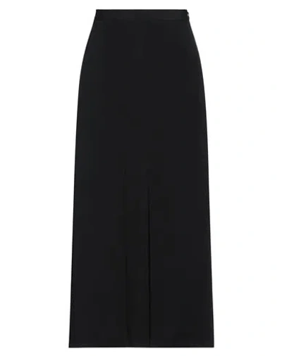 Semicouture Woman Maxi Skirt Black Size 6 Acetate, Silk