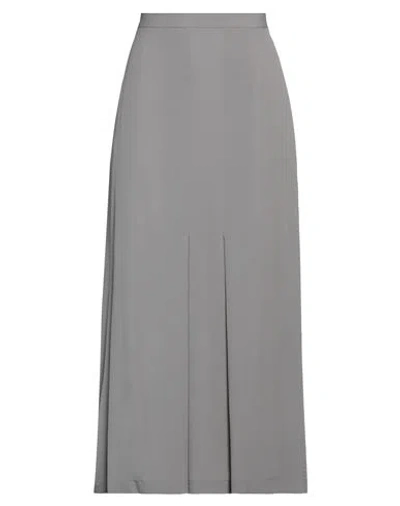 Semicouture Woman Maxi Skirt Grey Size 10 Acetate, Silk