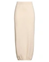 Semicouture Woman Maxi Skirt Ivory Size L Virgin Wool, Cashmere In Brown