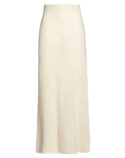 Semicouture Woman Maxi Skirt Ivory Size M Mohair Wool, Polyamide, Virgin Wool In White