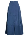 Semicouture Woman Maxi Skirt Navy Size 6 Cotton, Elastane In Blue