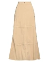Semicouture Woman Maxi Skirt Sand Size 10 Cotton, Elastane In Neutral