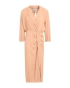 Semicouture Woman Midi Dress Apricot Size 8 Acetate, Silk In Brown