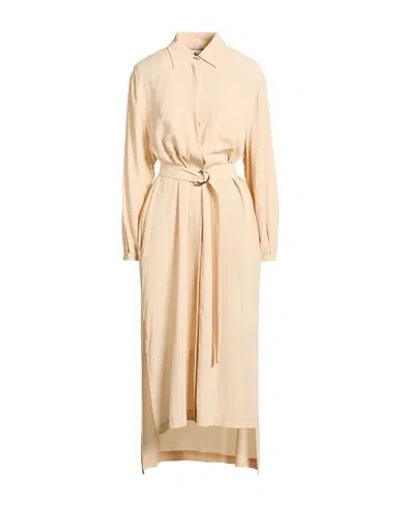 Semicouture Woman Midi Dress Beige Size 10 Acetate, Silk In Neutral