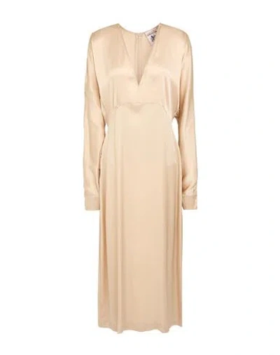 Semicouture Woman Midi Dress Beige Size 10 Acetate, Silk In Pink