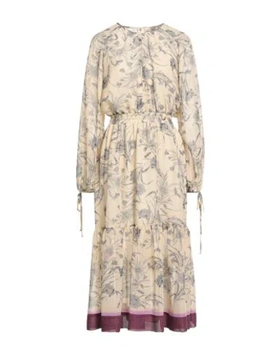 Semicouture Woman Midi Dress Beige Size 4 Polyester In Neutral