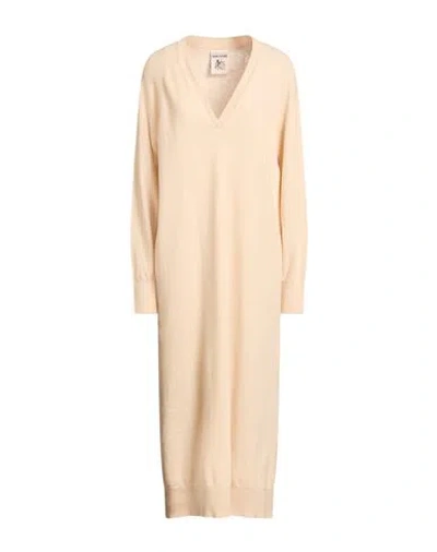 Semicouture Woman Midi Dress Beige Size S Virgin Wool, Cashmere In Neutral