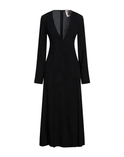 Semicouture Woman Midi Dress Black Size 10 Acetate, Silk