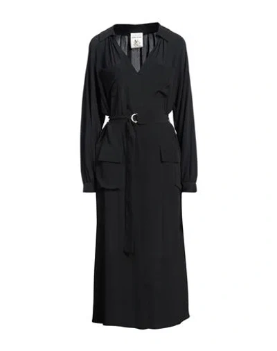 Semicouture Woman Midi Dress Black Size 4 Acetate, Silk