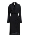 Semicouture Woman Midi Dress Black Size 4 Acetate, Silk In Black