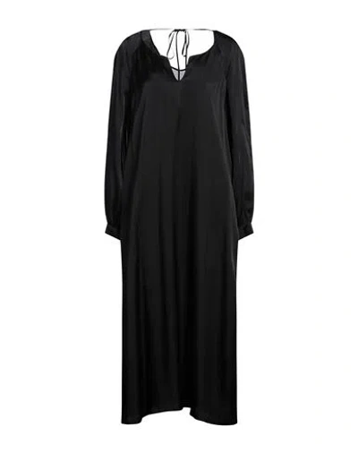 Semicouture Woman Midi Dress Black Size 4 Acetate, Silk