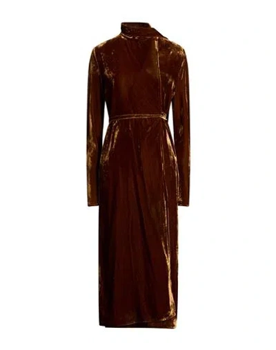Semicouture Woman Midi Dress Brown Size 6 Viscose, Polyamide