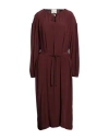 Semicouture Woman Midi Dress Burgundy Size 6 Acetate, Silk In Red