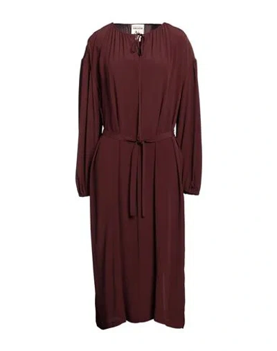 Semicouture Woman Midi Dress Burgundy Size 6 Acetate, Silk In Red
