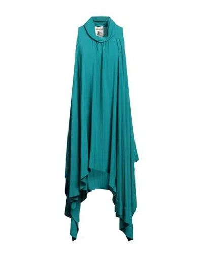Semicouture Woman Midi Dress Deep Teal Size 6 Acetate, Silk In Green