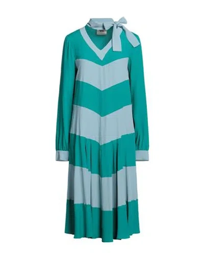 Semicouture Woman Midi Dress Emerald Green Size 6 Acetate, Silk
