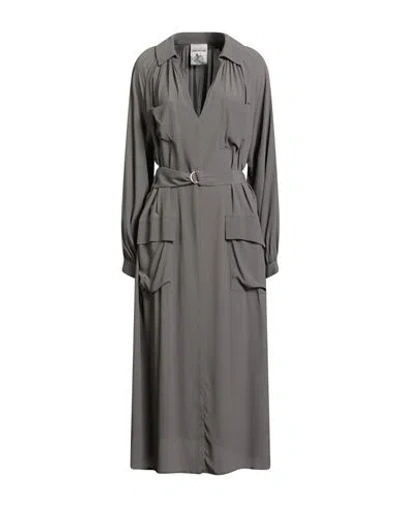 Semicouture Woman Midi Dress Grey Size 6 Acetate, Silk In Gray