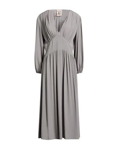 Semicouture Woman Midi Dress Grey Size 6 Acetate, Silk In Gray