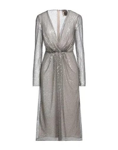Semicouture Woman Midi Dress Grey Size 8 Polyester