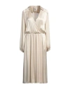 Semicouture Woman Midi Dress Ivory Size 8 Acetate, Silk In White