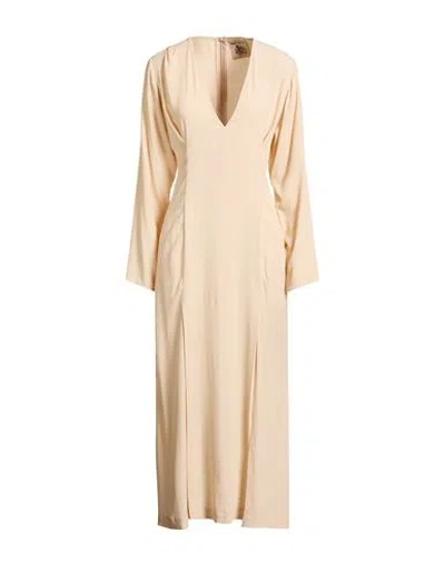 Semicouture Woman Midi Dress Ivory Size 6 Acetate, Silk In Neutral