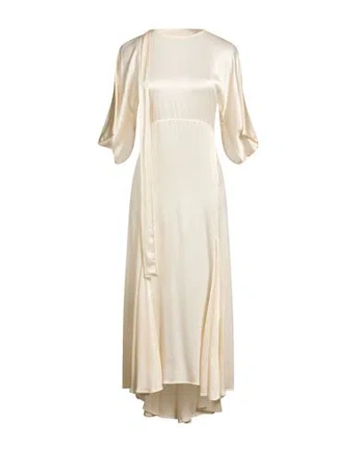 Semicouture Woman Midi Dress Ivory Size 6 Acetate, Silk In Neutral