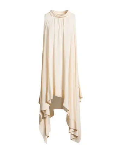 Semicouture Woman Midi Dress Ivory Size 6 Acetate, Silk In White