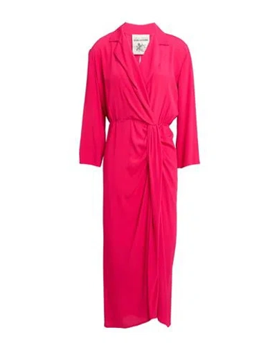 Semicouture Woman Midi Dress Magenta Size 10 Acetate, Silk