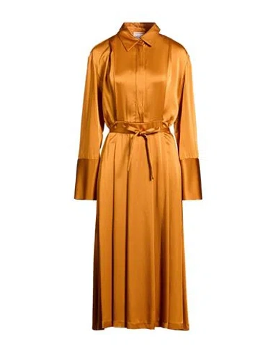 Semicouture Woman Midi Dress Mandarin Size 10 Acetate, Viscose In Orange