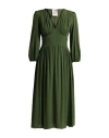Semicouture Woman Midi Dress Military Green Size 6 Acetate, Silk