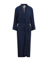 Semicouture Woman Midi Dress Navy Blue Size 10 Acetate, Silk