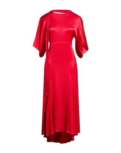 Semicouture Woman Midi Dress Red Size 6 Acetate, Silk