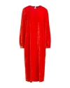 Semicouture Woman Midi Dress Red Size 8 Viscose, Silk In Red