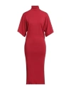 Semicouture Woman Midi Dress Red Size M Viscose, Polyester In Red