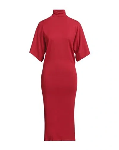 Semicouture Woman Midi Dress Red Size M Viscose, Polyester