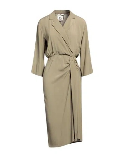 Semicouture Woman Midi Dress Sage Green Size 10 Acetate, Silk