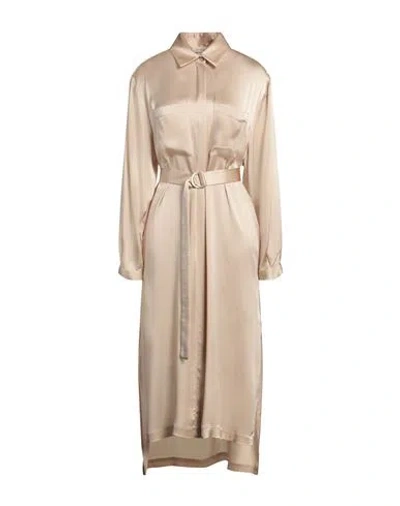 Semicouture Woman Midi Dress Sand Size 6 Acetate, Silk In Neutral